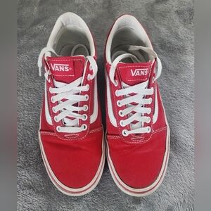 Vans Red Canvas Sneakers